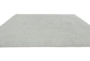 Muted Beige Floral Transitional 9X12 Oushak Oriental Rug