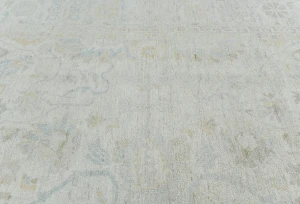 Muted Beige Floral Transitional 9X12 Oushak Oriental Rug