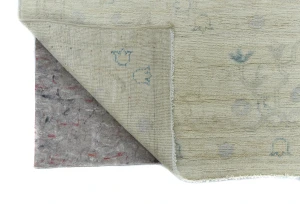 Muted Beige Floral Transitional 9'2X11'7 Oushak Oriental Rug