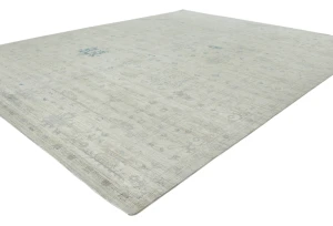 Muted Beige Floral Transitional 9'2X11'7 Oushak Oriental Rug