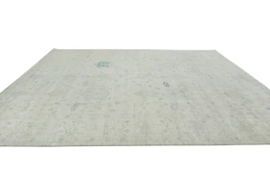 Muted Beige Floral Transitional 9'2X11'7 Oushak Oriental Rug