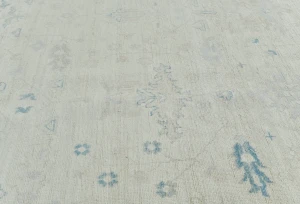 Muted Beige Floral Transitional 9'2X11'7 Oushak Oriental Rug