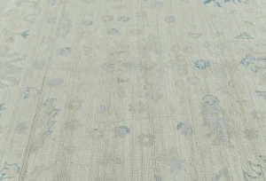 Muted Beige Floral Transitional 9'2X11'7 Oushak Oriental Rug