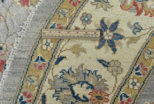 Gray Floral Transitional 6'4 X 6'6 Oushak Oriental Round Rug