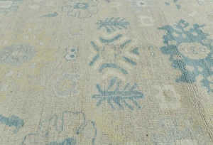 Muted Beige Floral Transitional 8X10 Oushak Oriental Rug