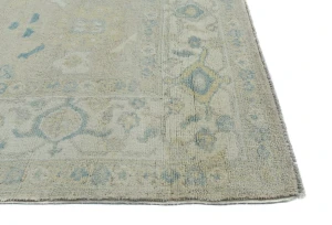 Muted Beige Floral Transitional 8X10 Oushak Oriental Rug