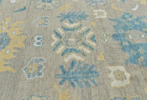 Muted Brown Floral Transitional 8X10 Oushak Oriental Rug
