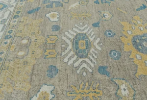 Muted Brown Floral Transitional 8X10 Oushak Oriental Rug