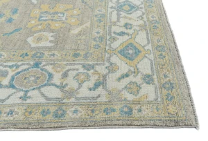 Muted Brown Floral Transitional 8X10 Oushak Oriental Rug