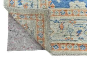 Muted Royal blue Floral Transitional 8X10 Oushak Oriental Rug