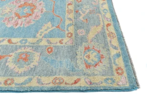 Muted  light blue Floral Transitional 8X10 Oushak Oriental Rug