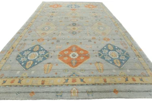 Muted Colors Floral Transitional 10X14 Oushak Oriental Rug