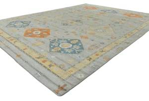 Muted Colors Floral Transitional 10X14 Oushak Oriental Rug