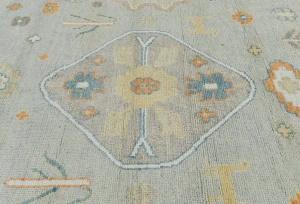 Muted Colors Floral Transitional 10X14 Oushak Oriental Rug