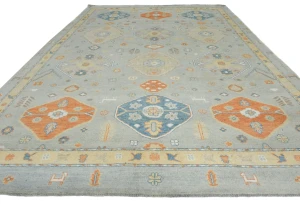 Muted Colors Floral Transitional 10X14 Oushak Oriental Rug