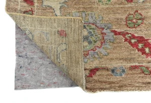 Brown Floral Transitional  10'7X13'5 Oushak Pakistan Rug