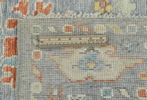 Muted Gray Floral Transitional 3X10 Oushak Oriental Runner Rug