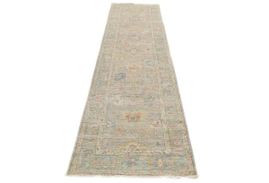 Muted Colors Floral 3X10 Oushak Oriental Runner Rug