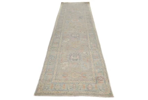 Muted Colors Floral 3X10 Oushak Oriental Runner Rug