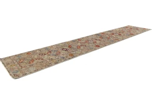 Brownish Gray Tribal 3X14 Kazak Oriental Runner Rug