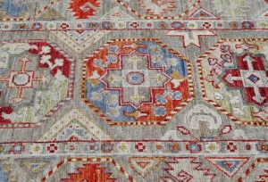 Brownish Gray Tribal 3X14 Kazak Oriental Runner Rug