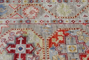 Brownish Gray Tribal 3X14 Kazak Oriental Runner Rug