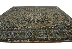 Semi Antique Beige Floral 12X15 Vintage Oriental Rug