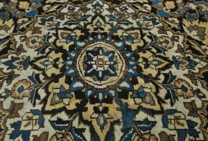 Semi Antique Beige Floral 12X15 Vintage Oriental Rug