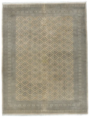 Beige Allover Tribal 9X12 Vintage Oriental Rug