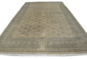 Beige Allover Tribal 9X12 Vintage Oriental Rug