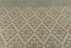 Beige Allover Tribal 9X12 Vintage Oriental Rug