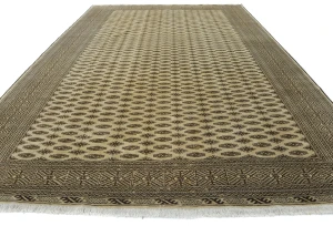 Cream Allover Tribal 10X13 Vintage Oriental Rug