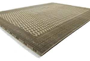 Cream Allover Tribal 10X13 Vintage Oriental Rug
