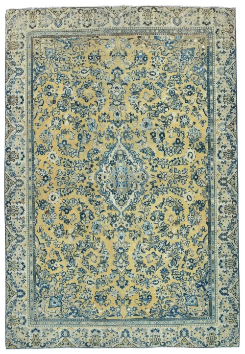 Semi Antique Muted Colors Floral Tribal 9X12 Vintage Oriental Rug