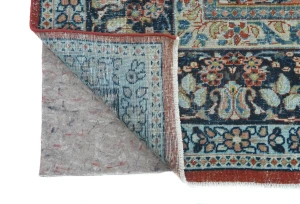 Semi Antique Muted Floral 10X14 Distressed Vintage Oriental Rug