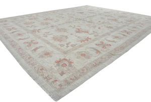 Muted Floral Transitional 12X16 Oushak Peshawar Oriental Rug