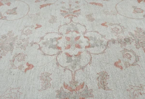 Muted Floral Transitional 12X16 Oushak Peshawar Oriental Rug