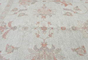 Muted Floral Transitional 12X16 Oushak Peshawar Oriental Rug