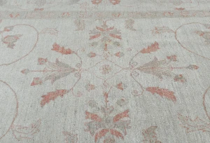 Muted Floral Transitional 12X16 Oushak Peshawar Oriental Rug