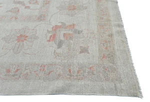 Muted Floral Transitional 12X16 Oushak Peshawar Oriental Rug