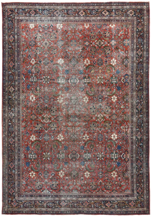 Antique Muted Floral Traditional 12X16 Vintage Oriental Rug