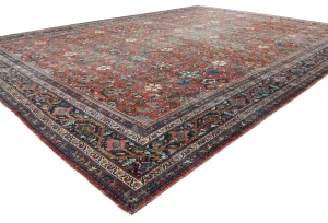 Antique Muted Floral Traditional 12X16 Vintage Oriental Rug