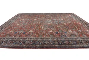 Antique Muted Floral Traditional 12X16 Vintage Oriental Rug