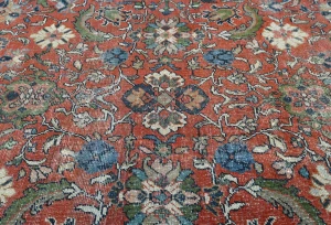 Antique Muted Floral Traditional 12X16 Vintage Oriental Rug