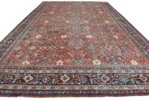 Antique Muted Floral Traditional 12X16 Vintage Oriental Rug