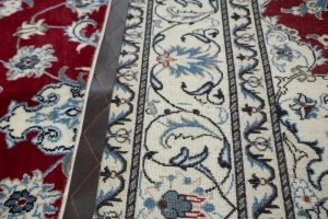 Red Floral Traditional 5'3X7'9 Nain Tabas Persian Rug
