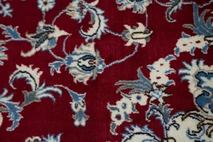 Red Floral Traditional 5'3X7'9 Nain Tabas Persian Rug