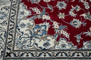 Red Floral Traditional 5'3X7'9 Nain Tabas Persian Rug