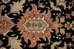 Black Traditional 3X6 Floral Tabriz Persian Oriental Rug