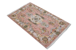 Pastel Pink Classic Pictorial 3X4 Tabriz Persian Rug